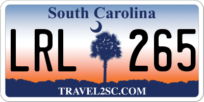 SC license plate LRL265