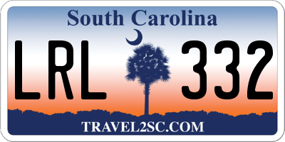 SC license plate LRL332