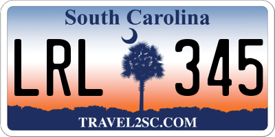 SC license plate LRL345