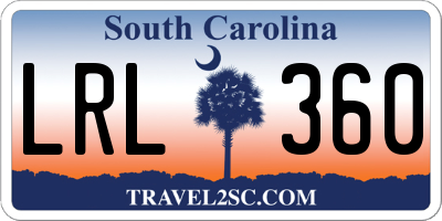 SC license plate LRL360