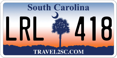SC license plate LRL418