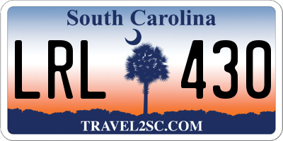 SC license plate LRL430