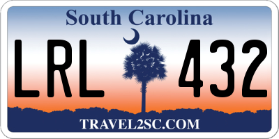 SC license plate LRL432