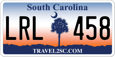 SC license plate LRL458