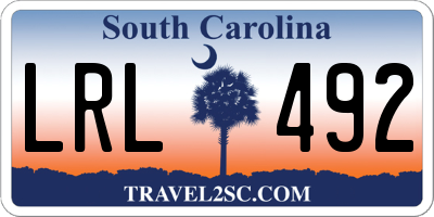 SC license plate LRL492