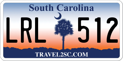 SC license plate LRL512