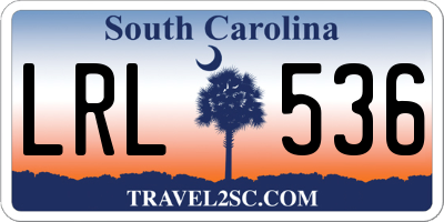 SC license plate LRL536