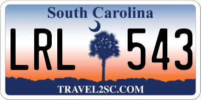 SC license plate LRL543