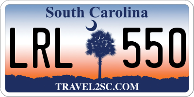 SC license plate LRL550
