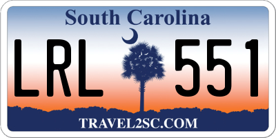 SC license plate LRL551