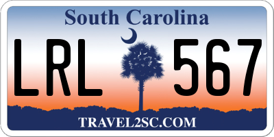 SC license plate LRL567