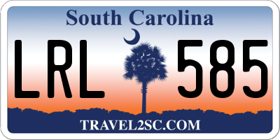SC license plate LRL585