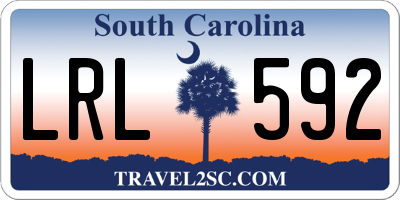 SC license plate LRL592