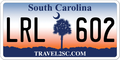 SC license plate LRL602