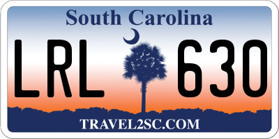 SC license plate LRL630