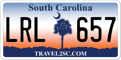 SC license plate LRL657