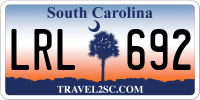 SC license plate LRL692