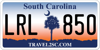SC license plate LRL850