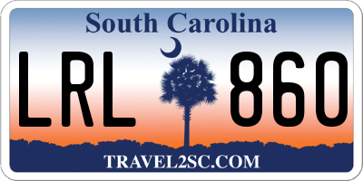 SC license plate LRL860