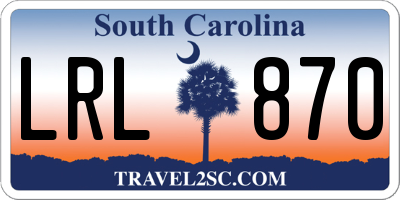 SC license plate LRL870