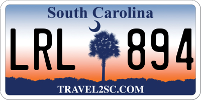 SC license plate LRL894