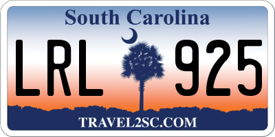 SC license plate LRL925