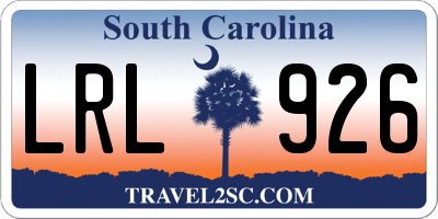 SC license plate LRL926