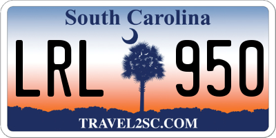 SC license plate LRL950