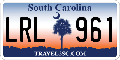 SC license plate LRL961