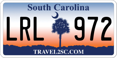 SC license plate LRL972