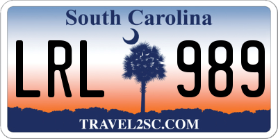SC license plate LRL989
