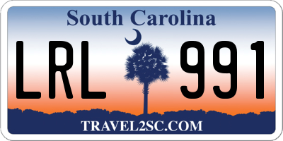 SC license plate LRL991