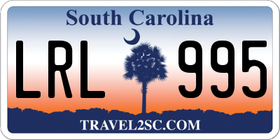 SC license plate LRL995