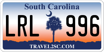 SC license plate LRL996