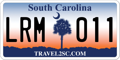 SC license plate LRM011