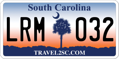 SC license plate LRM032