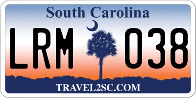 SC license plate LRM038