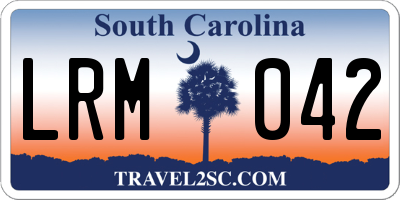 SC license plate LRM042