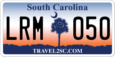 SC license plate LRM050