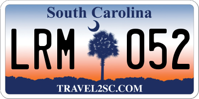 SC license plate LRM052
