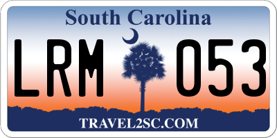 SC license plate LRM053
