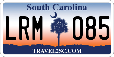 SC license plate LRM085