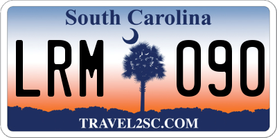 SC license plate LRM090