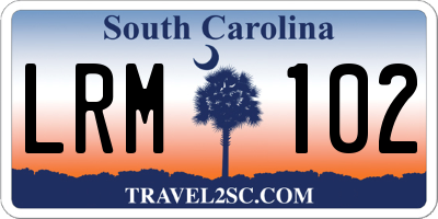 SC license plate LRM102