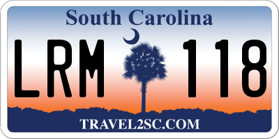 SC license plate LRM118