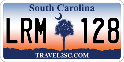 SC license plate LRM128
