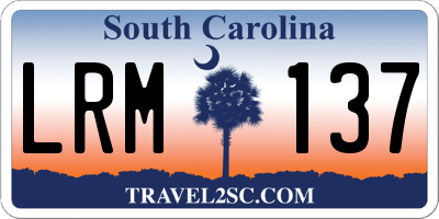 SC license plate LRM137