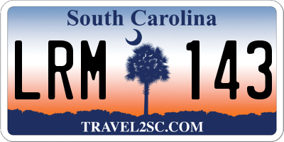 SC license plate LRM143