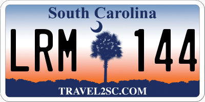 SC license plate LRM144