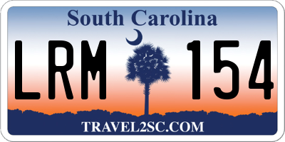 SC license plate LRM154